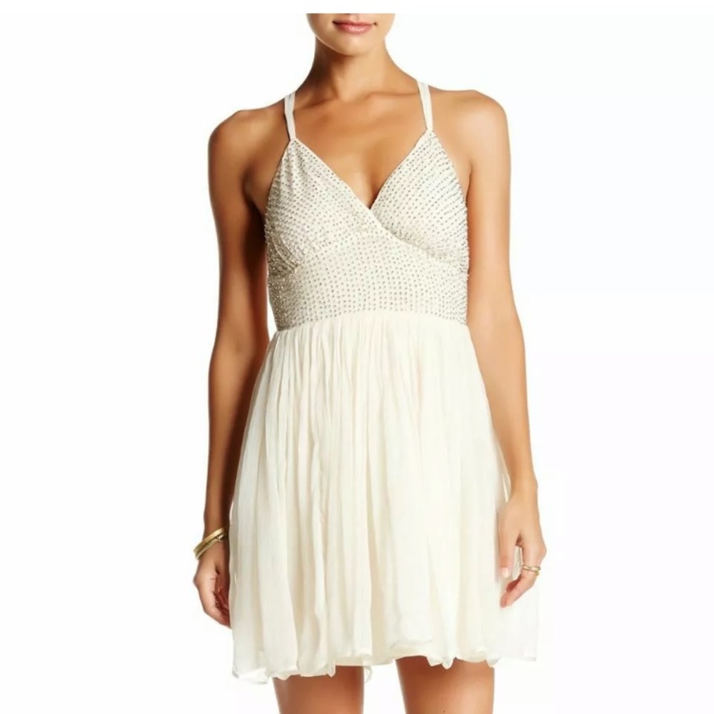 Free People Like a Diamond Ivory Mini Party Dress